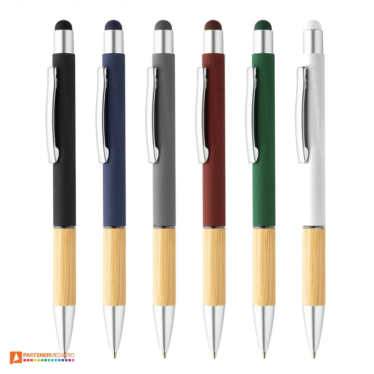 pixuri promotionale cu grip din lemn si varf touch pen ap722052 pixuri promotionale cu grip din lemn si varf touch pen ap722052 poza 1