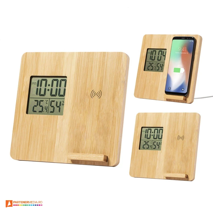 ceasuri cu statie meteo si incarcator wireless de telefon ap722109