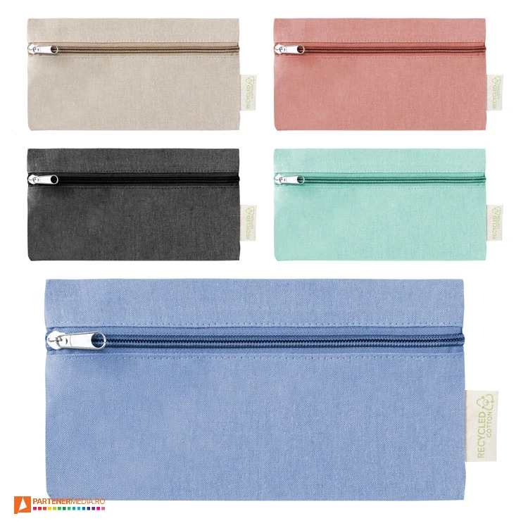 penare colorate din bumbac reciclat cu fermoar ap722679 penare colorate din bumbac reciclat cu fermoar ap722679 poza 1