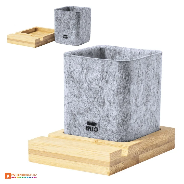 Organizatoare de birou din lemn de bambus cu suport de telefon inclus organizatoare de birou cu suporturi de telefon si instrumente de scris ap722706