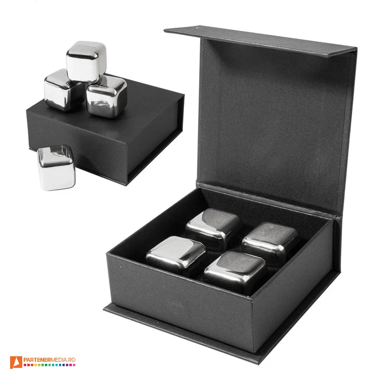 seturi de 4 cuburi metalice de gheata in cutie de cadou ap732259 poza 1