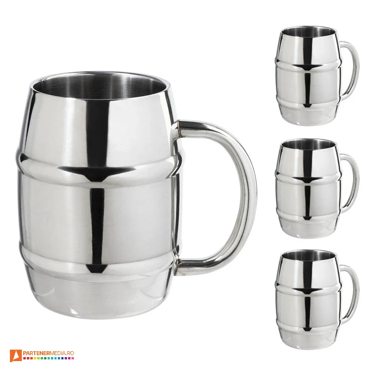 Cani de cocktail cu capacitate de 450 ml si maner mare de prindere cani de 450 ml din otel inoxidabil cu suprafata cromata ap733907
