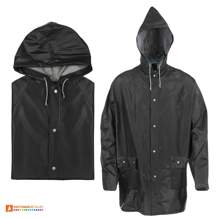 pelerine negre promotionale din pvc cu buzunare ap741687 poza 4