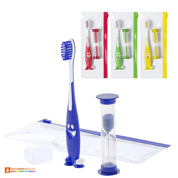 Seturi de periuta de dinti cu clepsidra pentru copii, in husa transparenta seturi de periute de dinti cu clepsidra ap741956