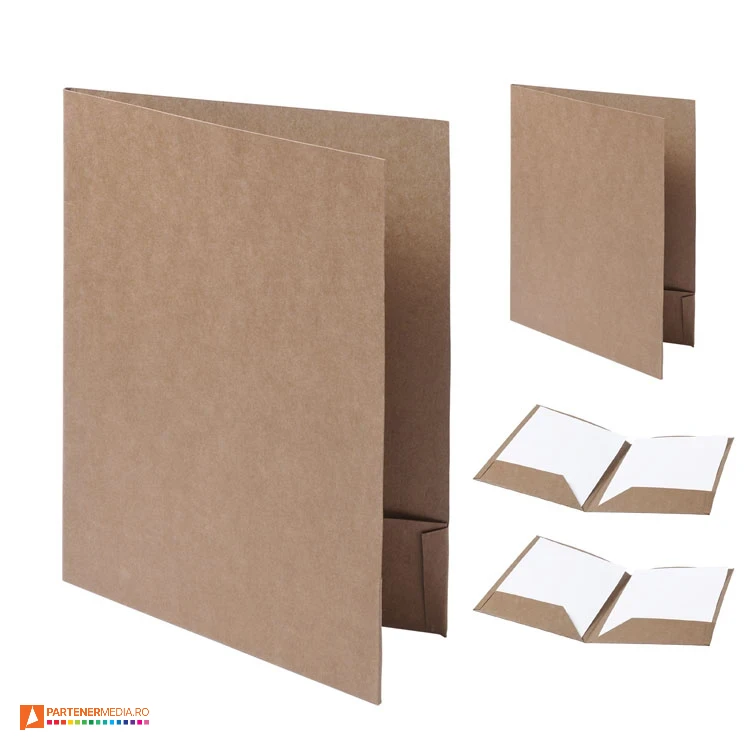 mape a4 din carton kraft cu buzunare interioare ap781742 poza 1
