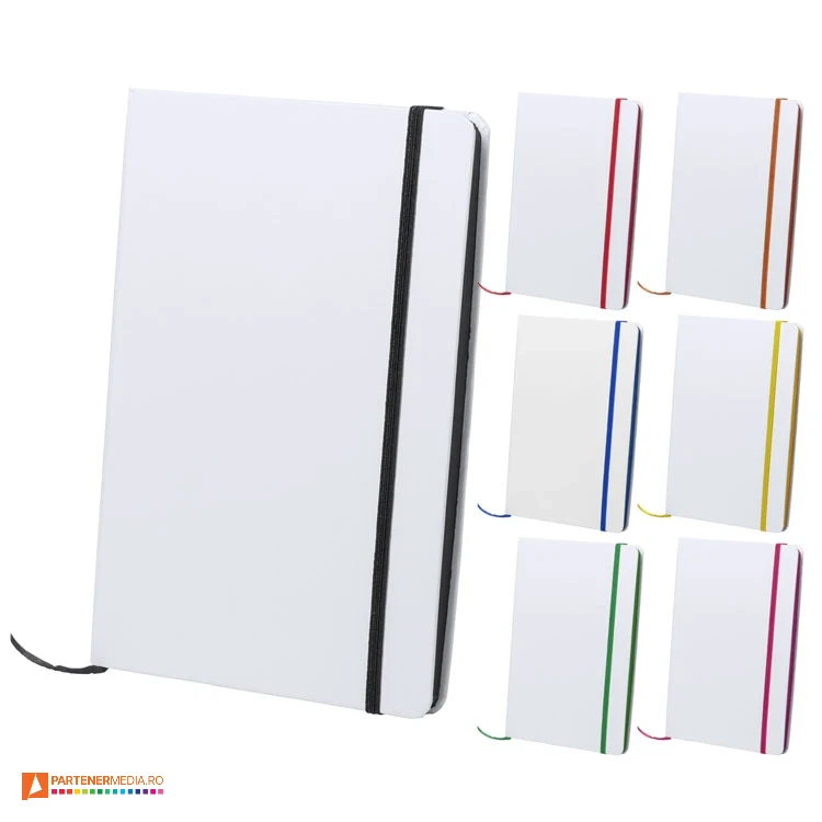 carnetele a5 cu coperti albe si banda colorata ap781782 poza 1