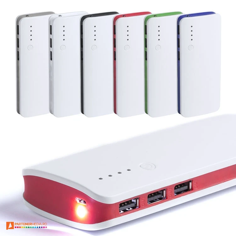powerbank uri de 10000 mah albe cu margine colorata ap781878 poza 1