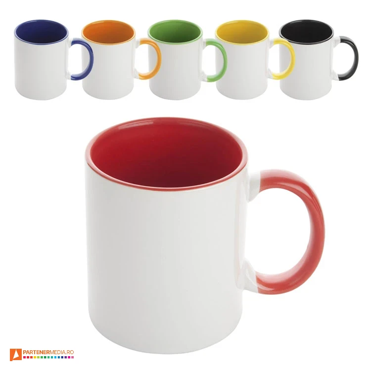 cani albe sublimabile cu interior si maner colorate ap791325 poza 1