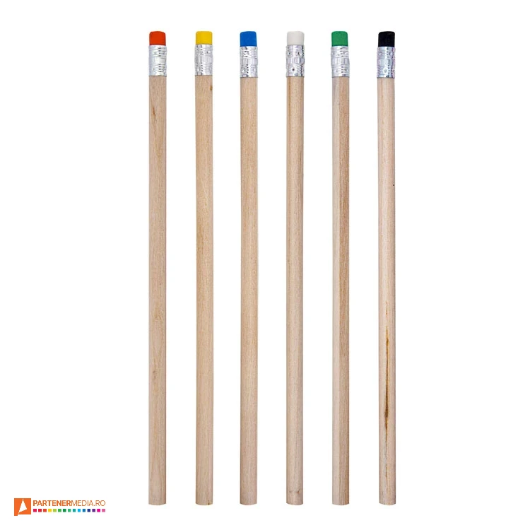 creioane crem din lemn cu radiera colorata ap791916 poza 1