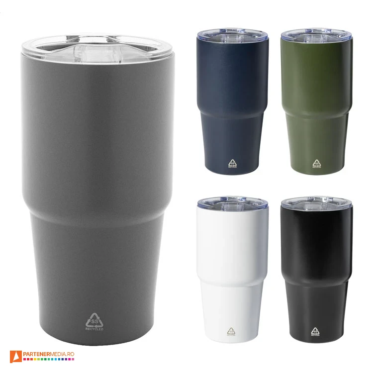 pahare promotionale de 600 ml din otel inoxidabil reciclat ap800077 poza 1