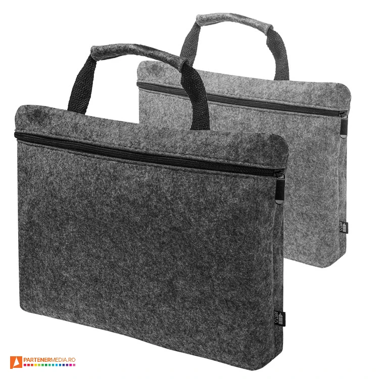 Genti de laptop cu compartiment principal spatios si buzunar interior cu fermoar genti de laptop din pasla reciclata ap800080