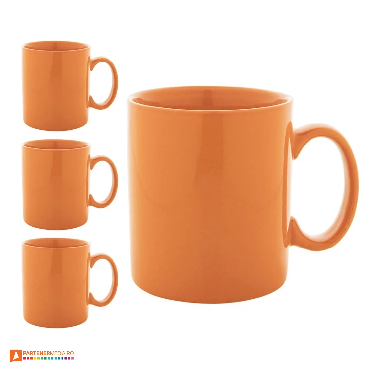 cani ceramice portocalii de 300 ml cu design clasic ap800117 poza 3