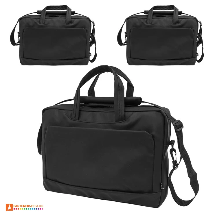 Genti de laptop cu buzunar interior captusit pentru laptop-uri de pana la 15 inch genti promotionale de laptop cu bareta de umar ap800125