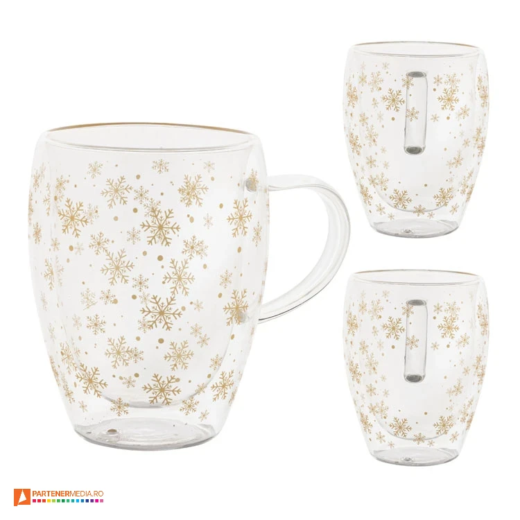 cani din sticla cu pereti dubli si design de craciun ap800151 cani din sticla cu pereti dubli si design de craciun ap800151 poza 1
