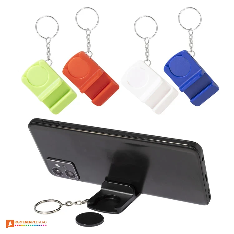 Brelocuri colorate cu moneda si suport de telefon din plastic reciclat brelocuri cu moneda detasabila si suport de telefon ap800258