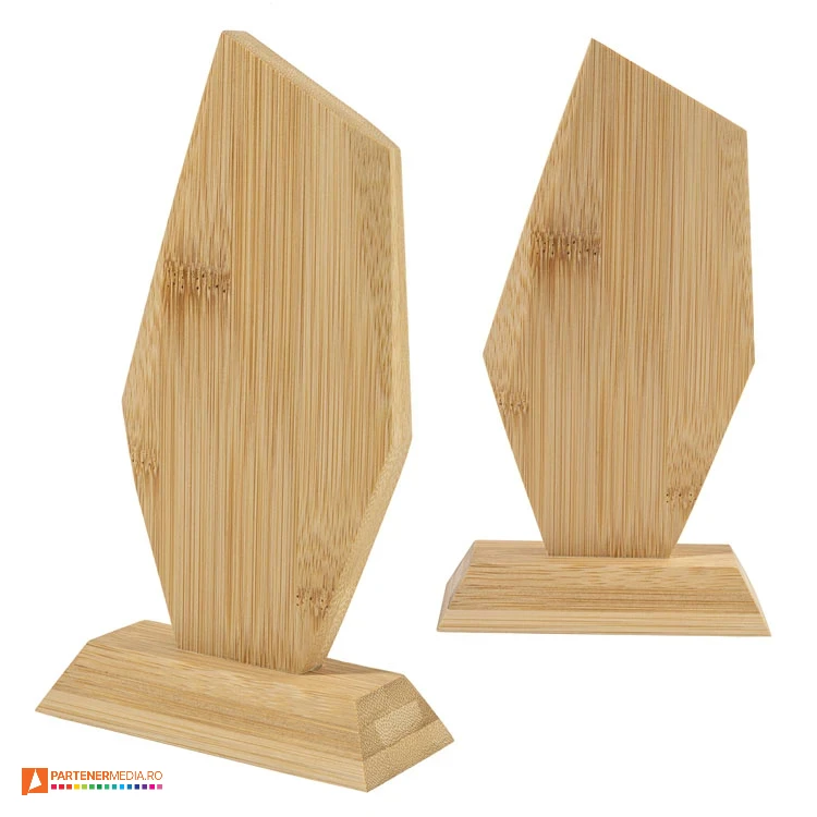 trofee din lemn de bambus cu forma abstracta ap800331 poza 1