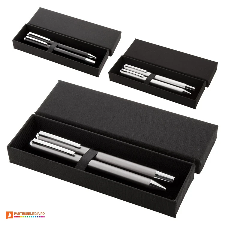 seturi de 2 pixuri din aluminiu reciclat cu cutie de cadou ap800499 poza 1