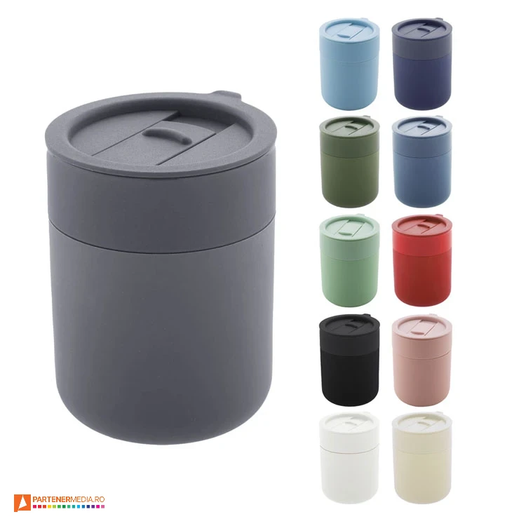 pahare ceramice cauciucate de 300 ml cu capac ap800549