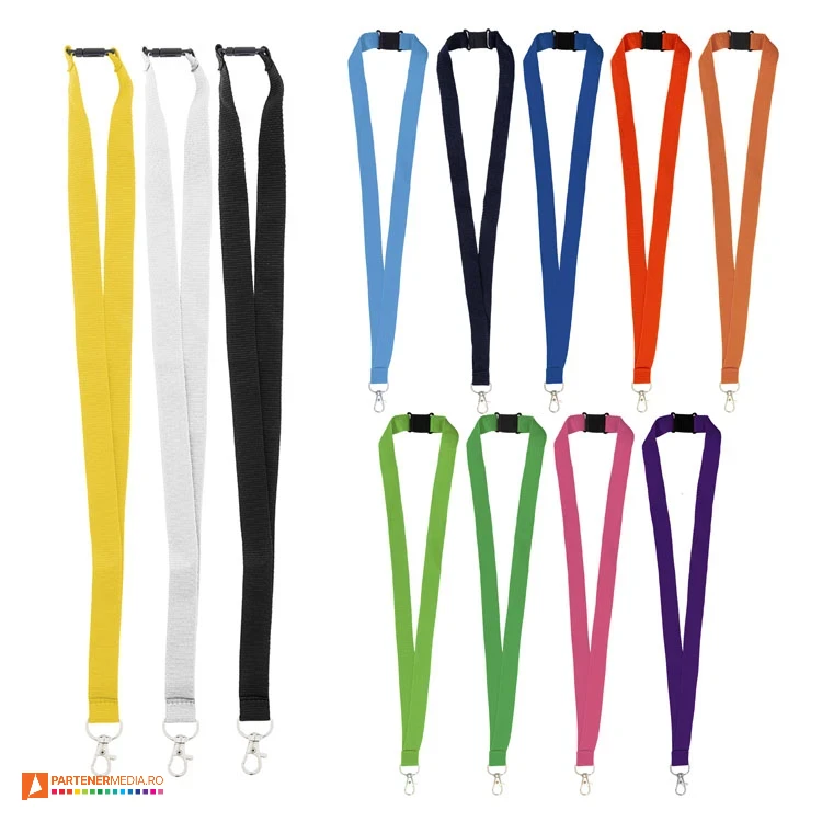 lanyard uri promotionale colorate cu carabina metalica si catarama din plastic ap800582 poza 1