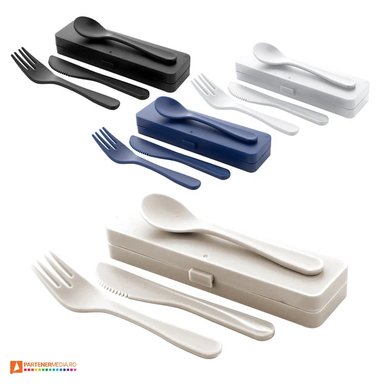 seturi de tacamuri reutilizabile din plastic colorat in cutie ap800589 seturi de tacamuri reutilizabile din plastic colorat in cutie ap800589 poza 1