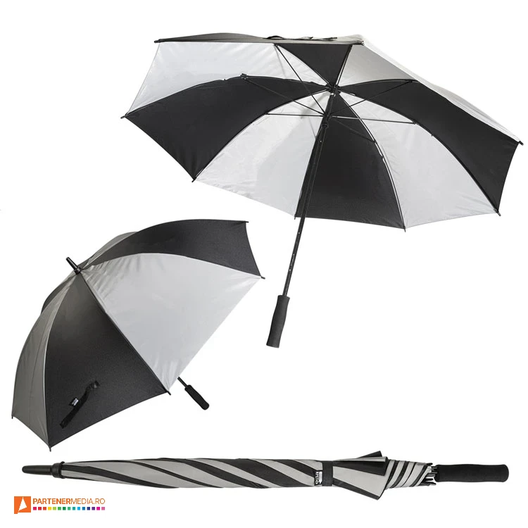 umbrele reflectorizante manuale cu maner drept si panele bicolore ap800624 poza 1