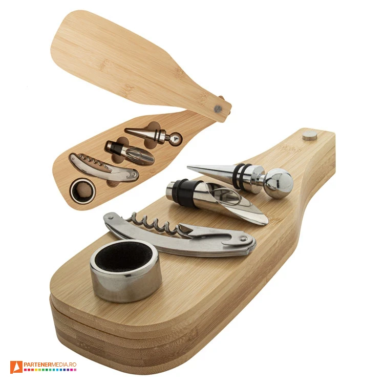 seturi de accesorii pentru sticle de vin in cutie din lemn ap800751 seturi de accesorii pentru sticle de vin in cutie din lemn ap800751 poza 1