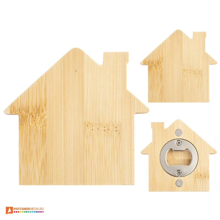 desfacatoare magnetice din lemn de bambus cu forma de casa ap800798 poza 1