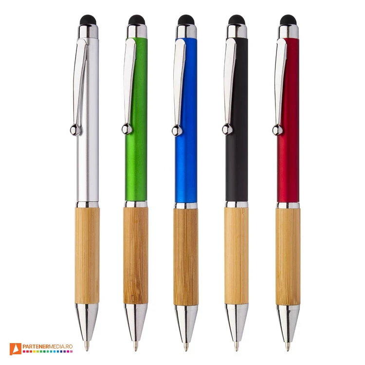 pixuri cu touch pen si grip din lemn ap806984 pixuri cu touch pen si grip din lemn ap806984 poza 1