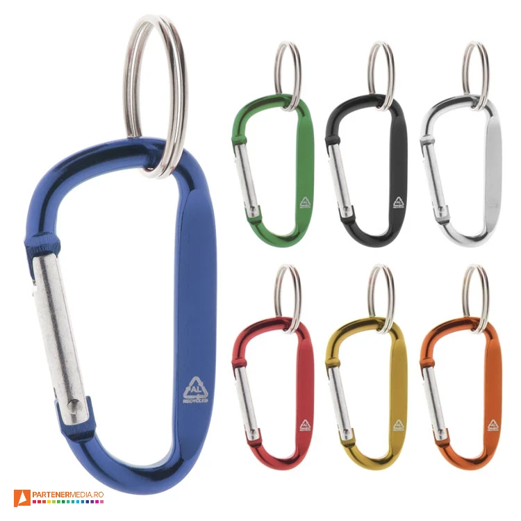 Brelocuri promotionale cu carabina colorata din aluminiu reciclat brelocuri cu carabina colorata din aluminiu reciclat ap808062