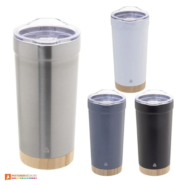 pahare termoizolante din otel inoxidabil reciclat de 600 ml ap808115 poza 1