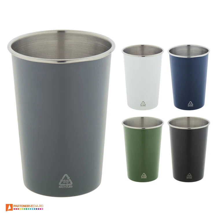 pahare metalice de 350 ml din otel inoxidabil reciclat ap808135