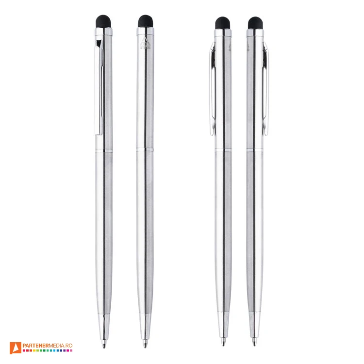 pixuri argintii din otel inoxidabil reciclat cu varf touch pen ap808184 poza 1