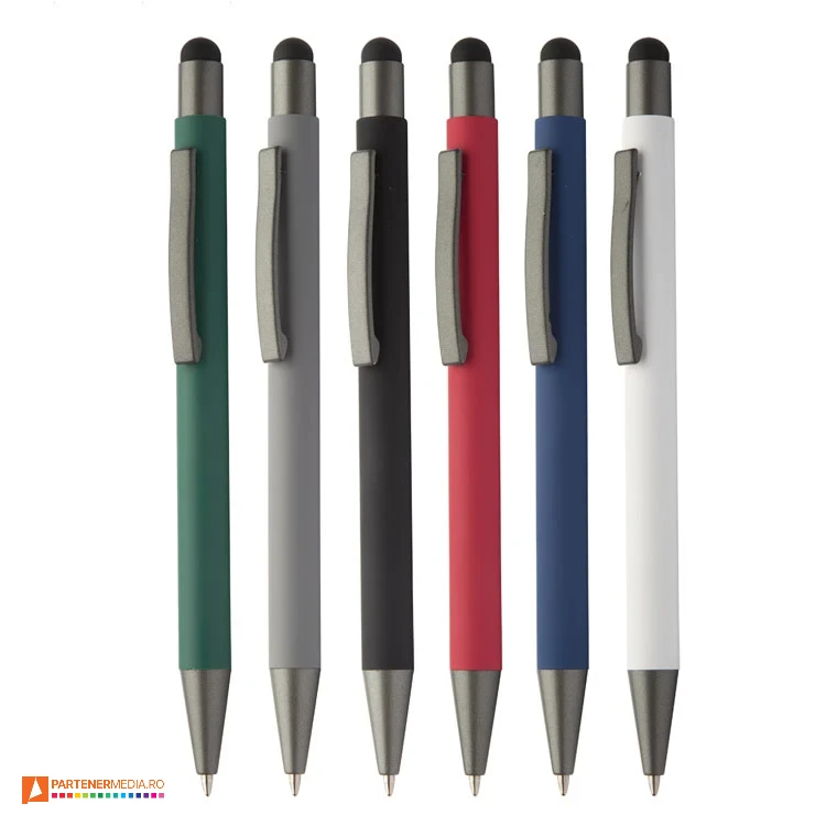 pixuri metalice cauciucata cu varf touch pen ap808198 pixuri metalice cauciucata cu varf touch pen ap808198 poza 1