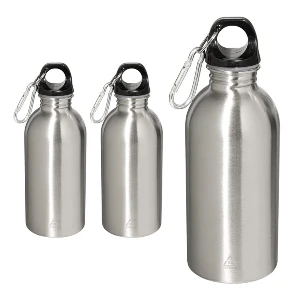 sticle argintii de baut de 400 ml din otel inoxidabil reciclat cu carabina ap808228 poza 6