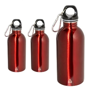 sticle rosii de baut de 400 ml din otel inoxidabil reciclat cu carabina ap808228 poza 5