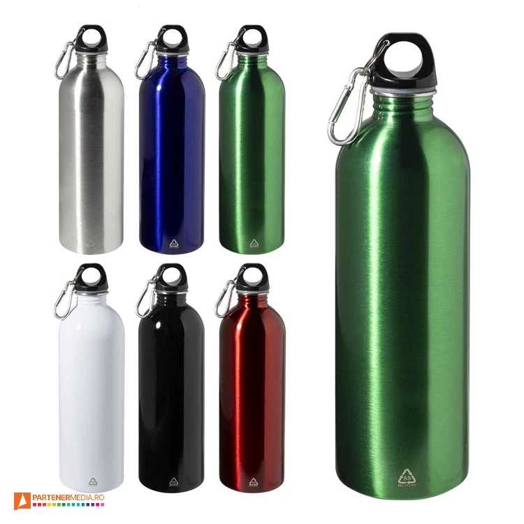 sticle colorate de baut de 750 ml din otel inoxidabil reciclat cu carabina ap808229 poza 1