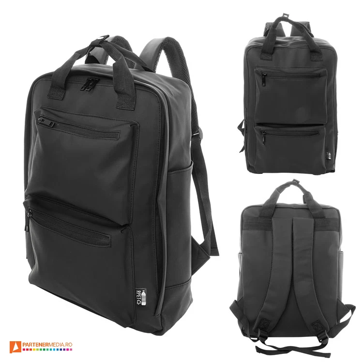 Rucsacuri impermeabile de laptop cu buzunare laterale si manere rezistente rucsacuri impermeabile din pet reciclat cu buzunar de laptop ap808299
