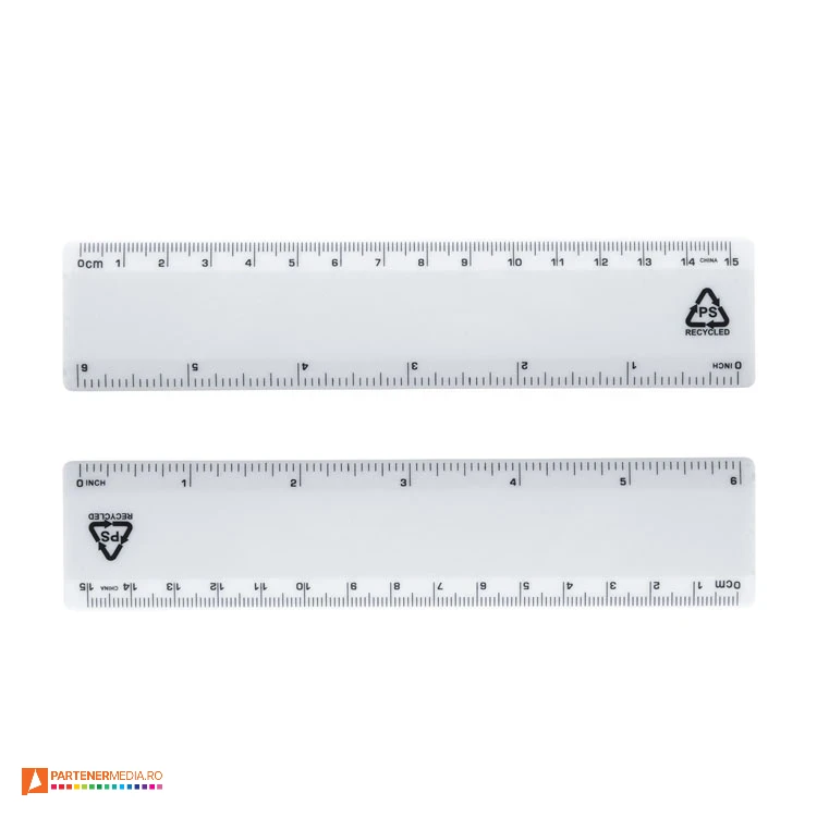 rigle transparente din plastic reciclat de 15 centimetri ap808521 poza 1