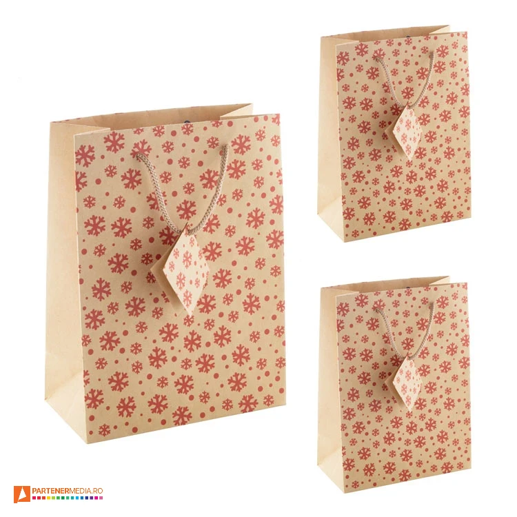 pungi mici de cadou din hartie kraft cu design de craciun ap808767 pungi mici de cadou din hartie kraft cu design de craciun ap808767 poza 1