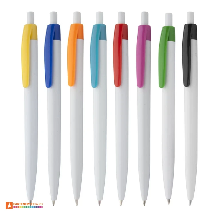 pixuri promotionale albe cu agatatoare colorata si design clasic ap809364 poza 1