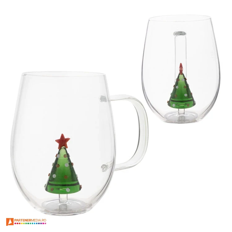cani din sticla transparenta cu design de craciun ap812438 cani din sticla transparenta cu design de craciun ap812438 poza 1