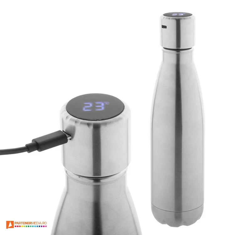sticle termoizolante de 500 ml cu termometru digital ap844070 poza 1