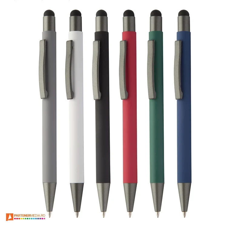 pixuri cu touch pen si suprafata colorata cauciucata ap845168 pixuri cu touch pen si suprafata colorata cauciucata ap845168 poza 1