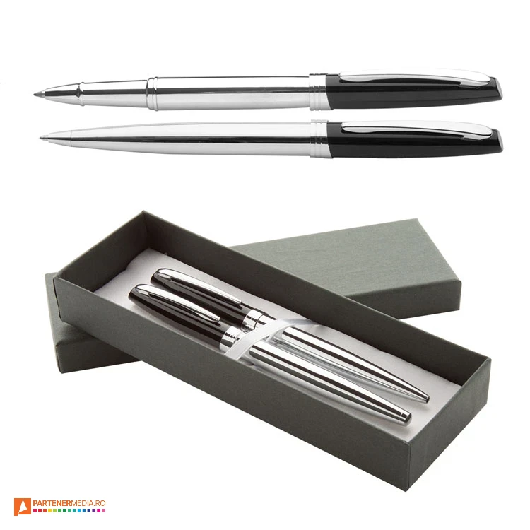 seturi de 2 pixuri metalice elegante in cutie de cadou ap852011 poza 1