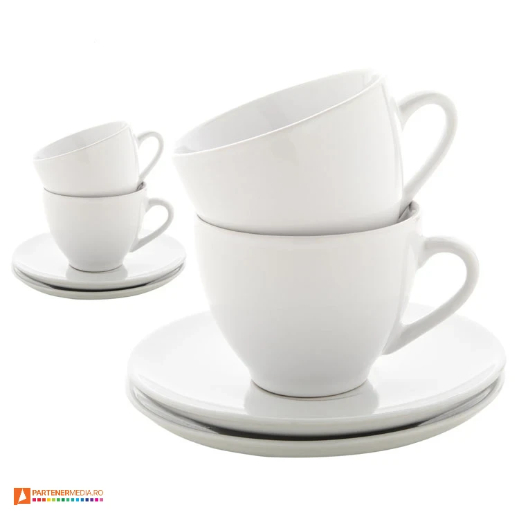 seturi de 2 cesti albe cu farfurii din ceramica ap862011 seturi de 2 cesti albe cu farfurii din ceramica ap862011 poza 1