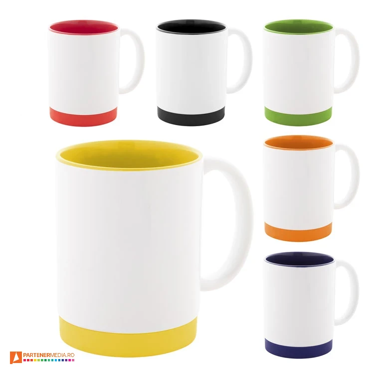 cani albe sublimabile cu baza si interior colorate ap862012 cani albe sublimabile cu baza si interior colorate ap862012 poza 1