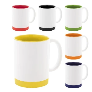 cani albe sublimabile cu baza si interior colorate ap862012