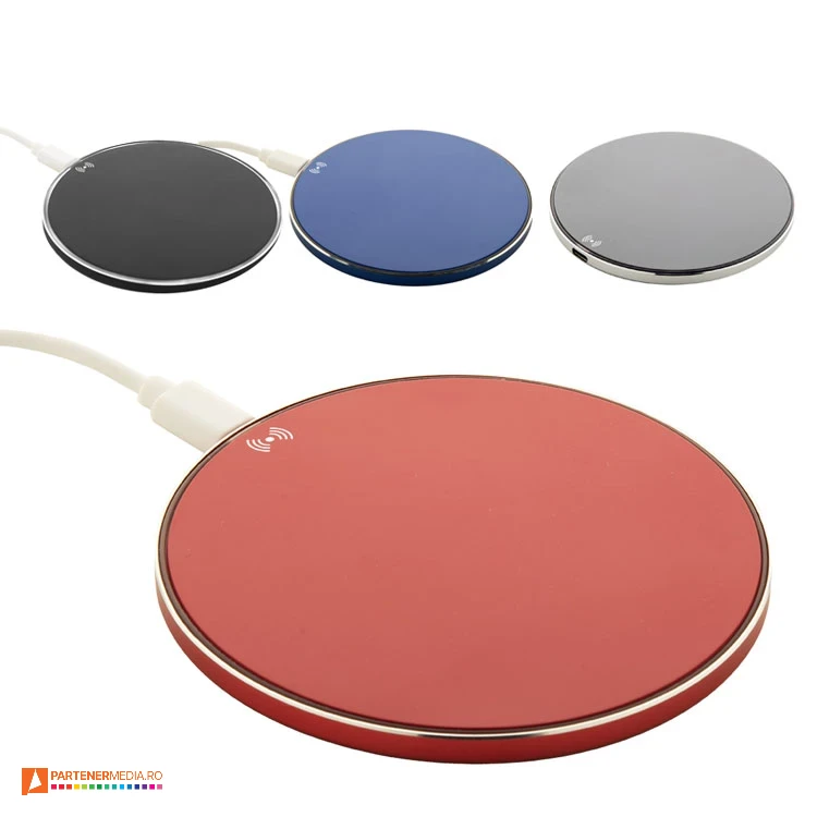 incarcatoare promotionale wireless de 15w din aluminiu reciclat ap864028