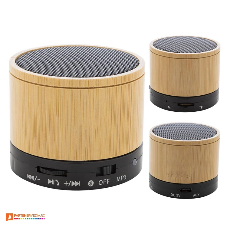 boxe audio wireless din lemn de bambus si plastic ap864110 poza 1