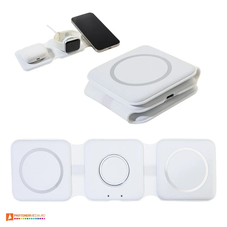 incarcatoare wireless 3 in 1 pliabile de telefon casti audio si ceas ap864136